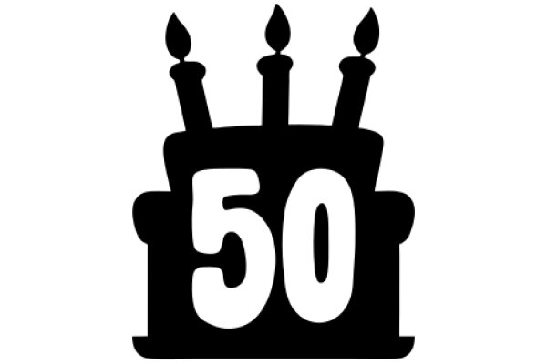 Celebratory Number 50 in a Stylized Cake Icon