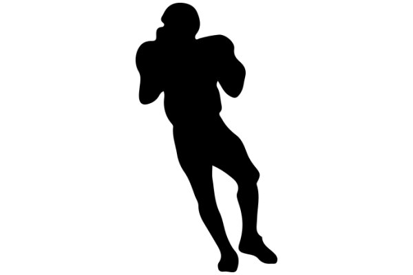 Silhouette of a Football Player in a Stadium