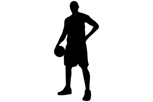 Silhouette of a Basketball Player with a Ball