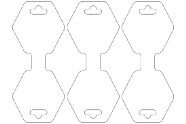 A Set of Six White Paper Cutouts of Shapes