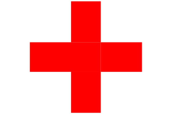 Vibrant Red Cross Symbol