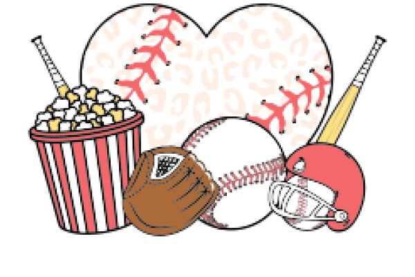 A Playful Display of Baseball and Snacks