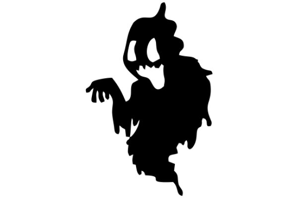 Silhouette of a Ghostly Figure with a Mischievous Grin