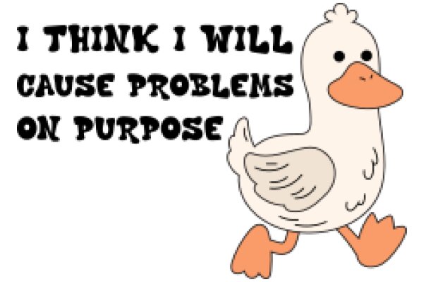 Think I Will Cause Problems on Purpose: A Humorous Duck Cartoon