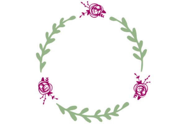 A Floral Embrace: A Circle of Green Leaves and Pink Roses