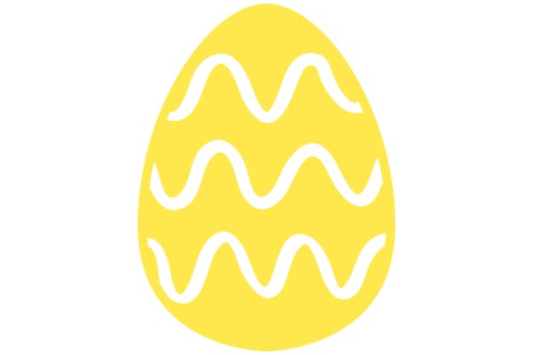 Vibrant Yellow Easter Egg with Curved Design