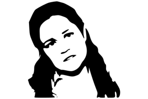 Silhouette of a Woman with a Serious Expression