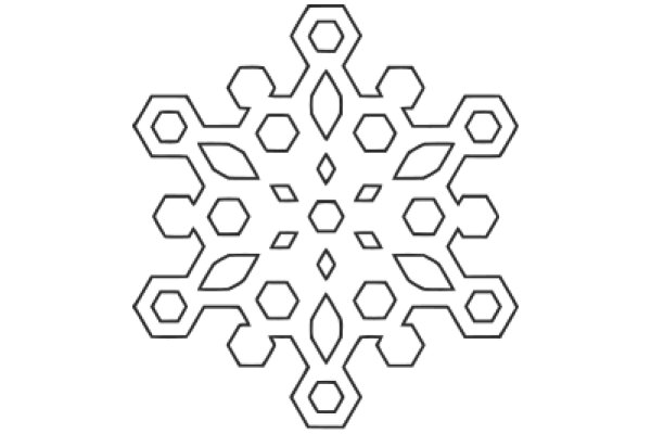 Geometric Pattern: A Symmetrical Snowflake Design