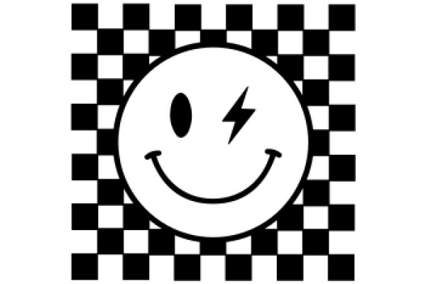 A Smiley Face Amidst a Checkered Background