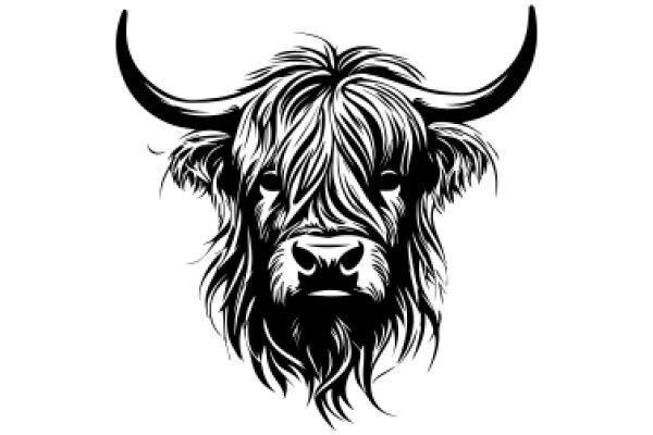 Stylized Bull Head with Horns