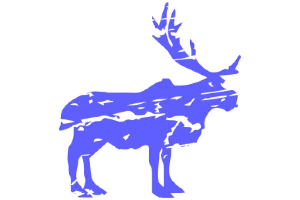 Stylized Blue Moose Silhouette