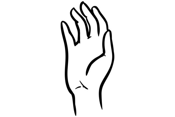 A Simple Line Drawing of a Hand