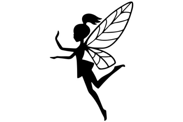 Silhouette of a Tinkerbell-like Fairy in Flight