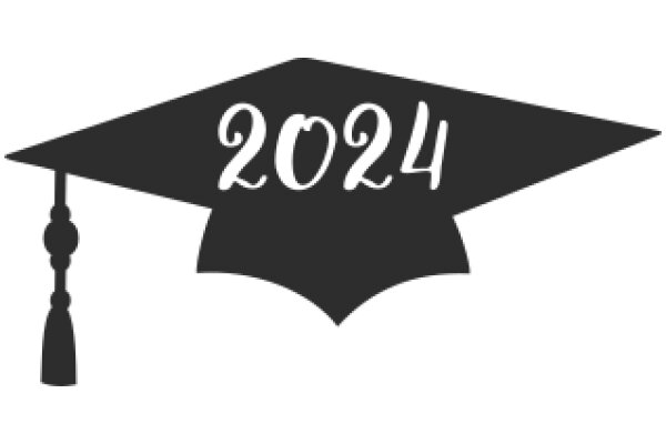 2024 Graduation Cap with the Year '2024' Embroidered on It