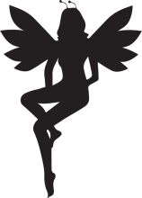 Silhouette of a Fairy-like Figure with Antennae