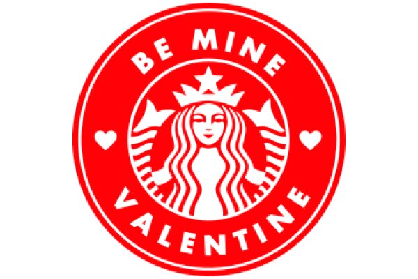 Red Starbucks Logo with 'Be Mine' Text