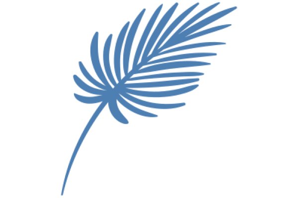 Stylized Blue Palm Leaf