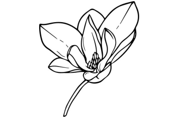 A Line Drawing of a Flower