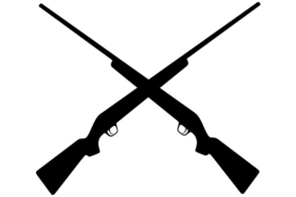 Silhouette of a Pair of Crossed Pistols