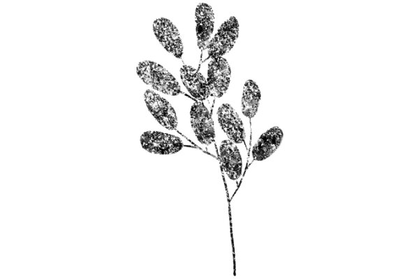 Elegant Art: A Stylized Branch with Leaves