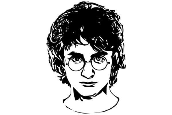 A Stylized Portrait of a Person with Glasses and Curly Hair