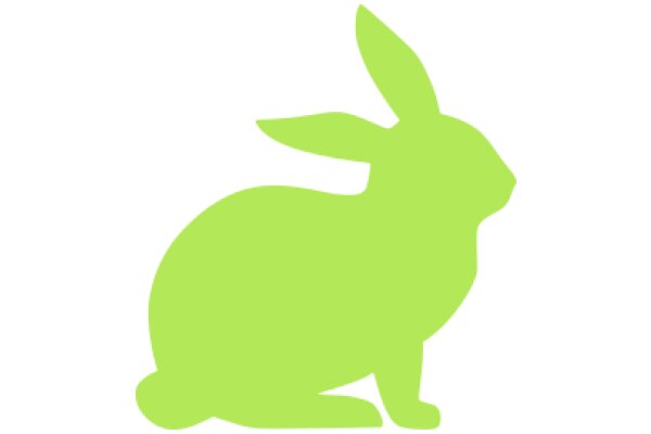 Vibrant Green Silhouette of a Bunny