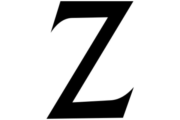 Stylized Black Letter 'Z' on a White Background