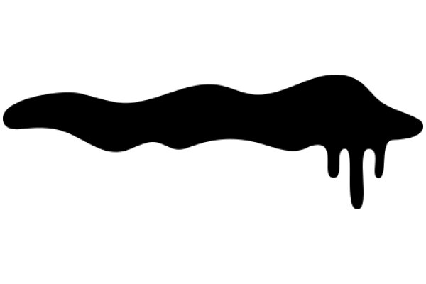 Stylized Black Silhouette of a Droplet with a Wavy Tail