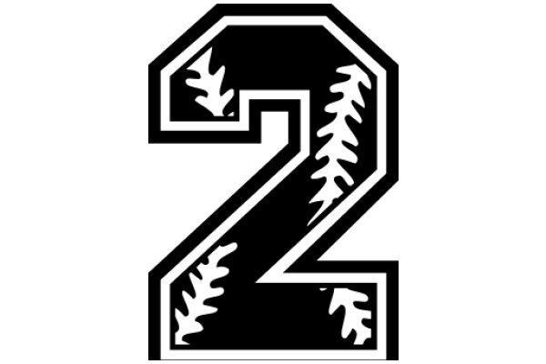 Stylized Baseball Logo with Number 2