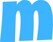 Stylized Blue Letter 'M' with a White Background