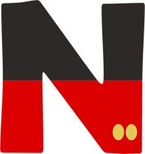 Stylized Letter N with Red and Black Colors