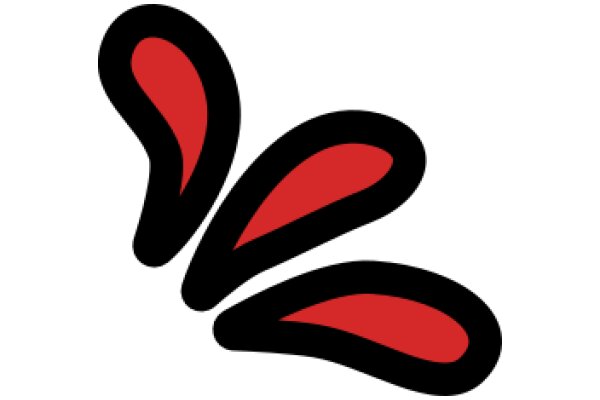 Stylized Red and Black Butterfly Logo