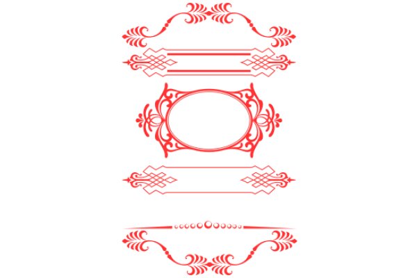 Elegant Red Decorative Designs on a White Background