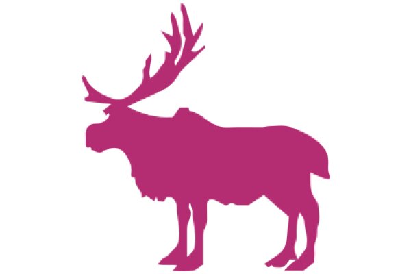 Pink Moose Silhouette with Antlers