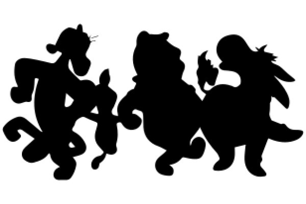 Silhouette of Three Cartoon Characters