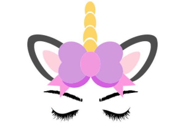 Whimsical Unicorn Eyes with a Pink Bow