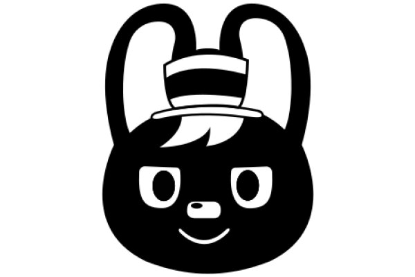 A Whimsical Character: A Black Bunny with a Top Hat