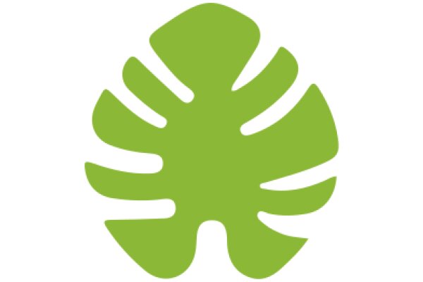 Simplistic Green Leaf Icon on White Background