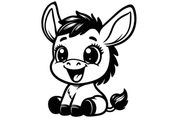 Adorable Cartoon Pony with Big Eyes and a Smile