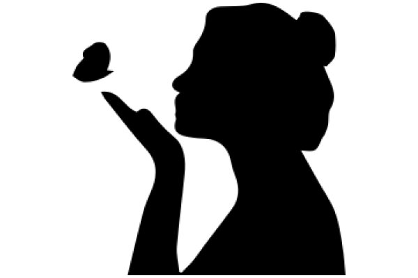 Silhouette of a Woman Releasing a Butterfly