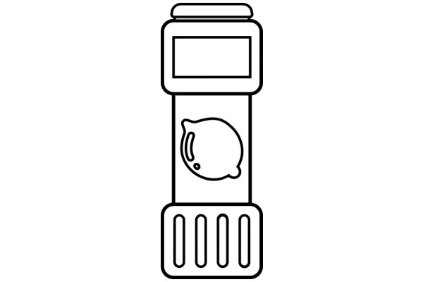 A Simple Line Drawing of a Vending Machine with a Cute Cat Design