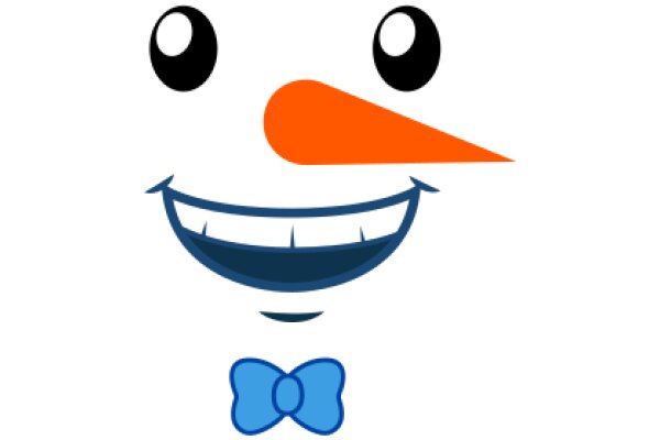 A Friendly Smile: An AI-Generated Character with a Blue Bowtie and Orange Nose