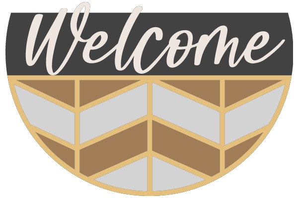 Welcome Sign with a Geometric Design