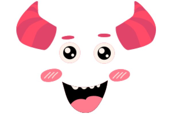 Whimsical Cartoon Character with a Smile and Horns