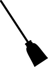 A Simple Black and White Image of a Broom