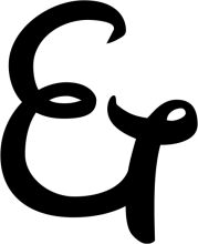 Stylized Black Letter 'E' on a White Background