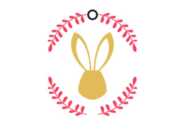 A Playful Logo: A Bunny's Ear with a Red Leaf Wreath