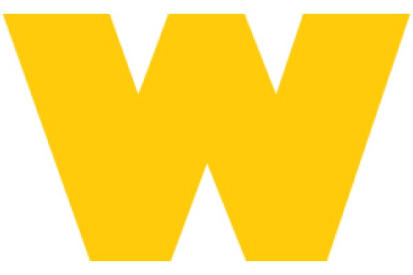 A Bright Yellow 'W' on a White Background