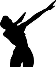 Silhouette of a Person in a Pose of Victory