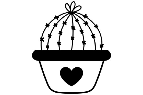 AHeart-Shaped Basket with a Bow on Top